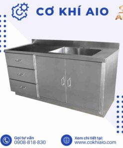 tu bep inox co chau rua cao cap